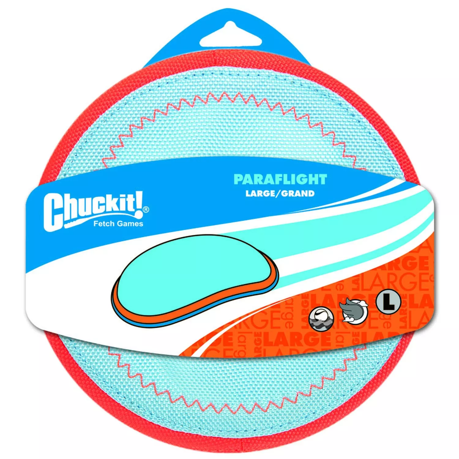 ! For Dog Blue/orange Nylon Paraflight Flying Dog Toy Large 1 Pk