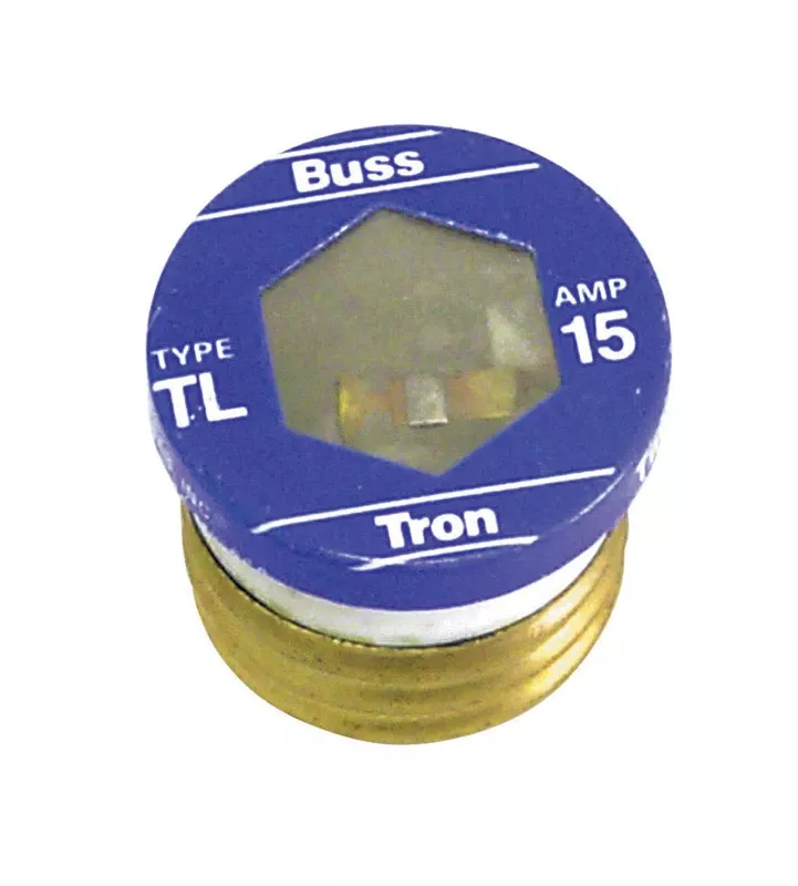 Plug Fuse, Type Tl, Time Delay, 15-amp, 3-pk. Pk-5-ea